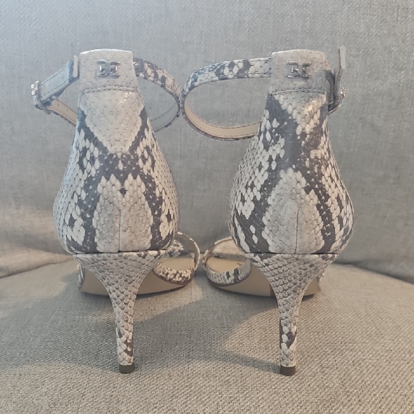 Sam Edelman Snakeskin Patterned  Ankle Strap Heels EUC - Picture 6 of 9